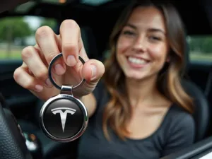Tesla Llaveros Hombre Acero Minimalista X